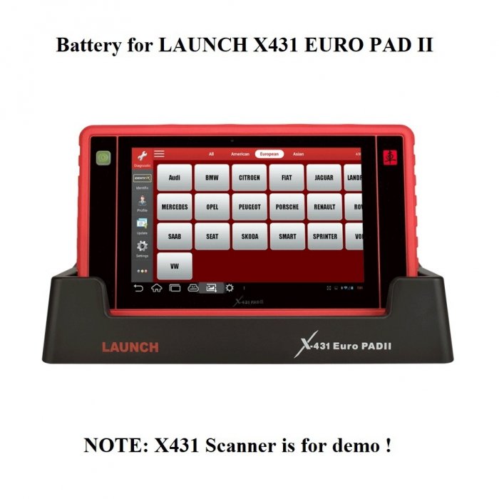 Battery Replacement for LAUNCH X431 EURO PAD II PAD2 ScannerLAUNCH